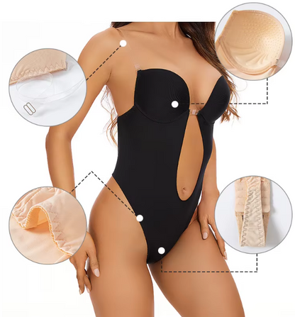 Wyszczuplające Body Push-Up Z Odkrytymi Plecami - AuraSlim